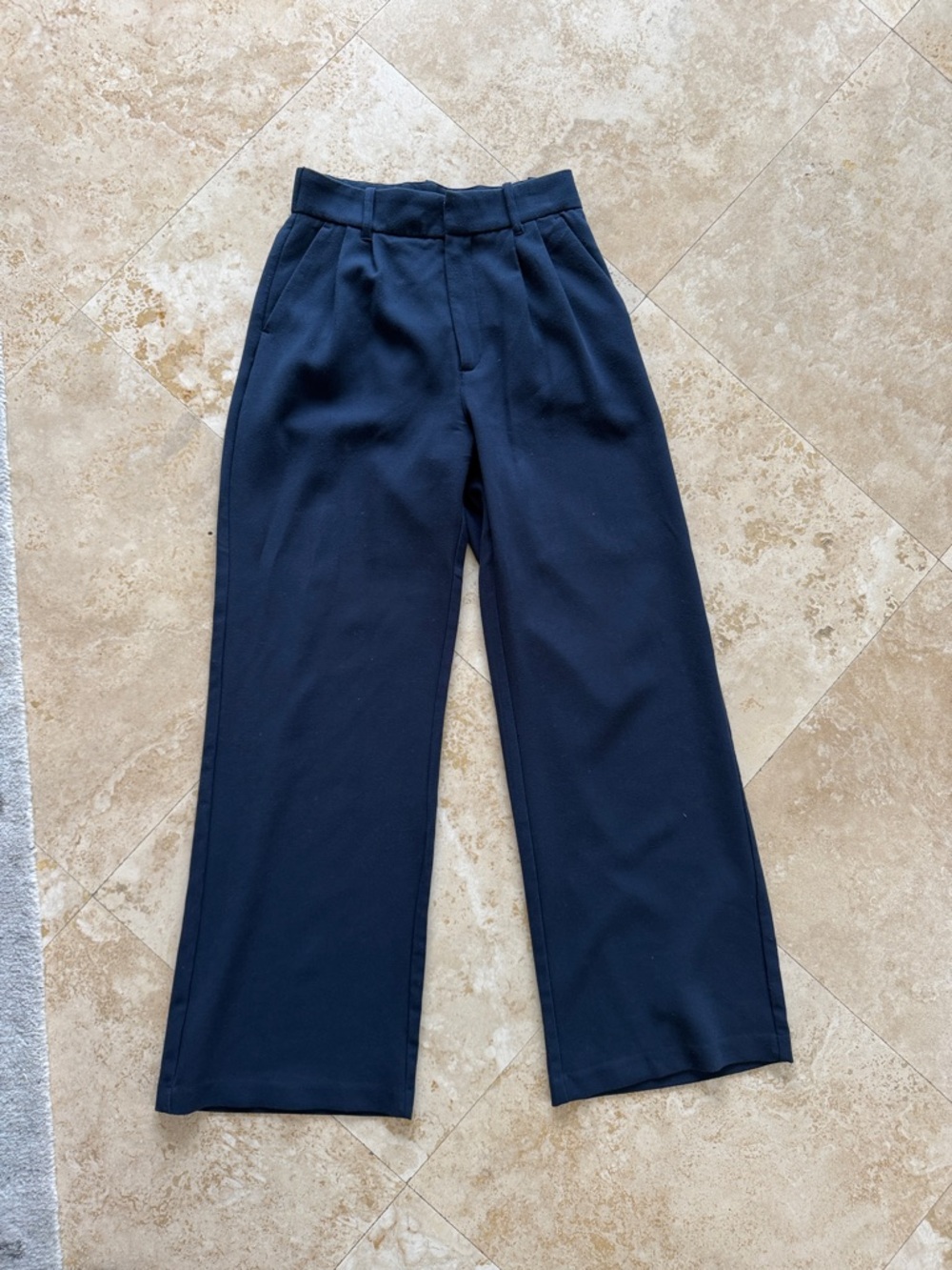 Abercrombie & Fitch Women’s Dark Navy Wide-Leg Dress Pants